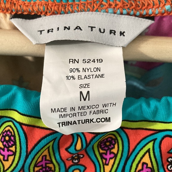 Trina Turk Multicolor Paisley Swim Pants - Picture 5 of 5